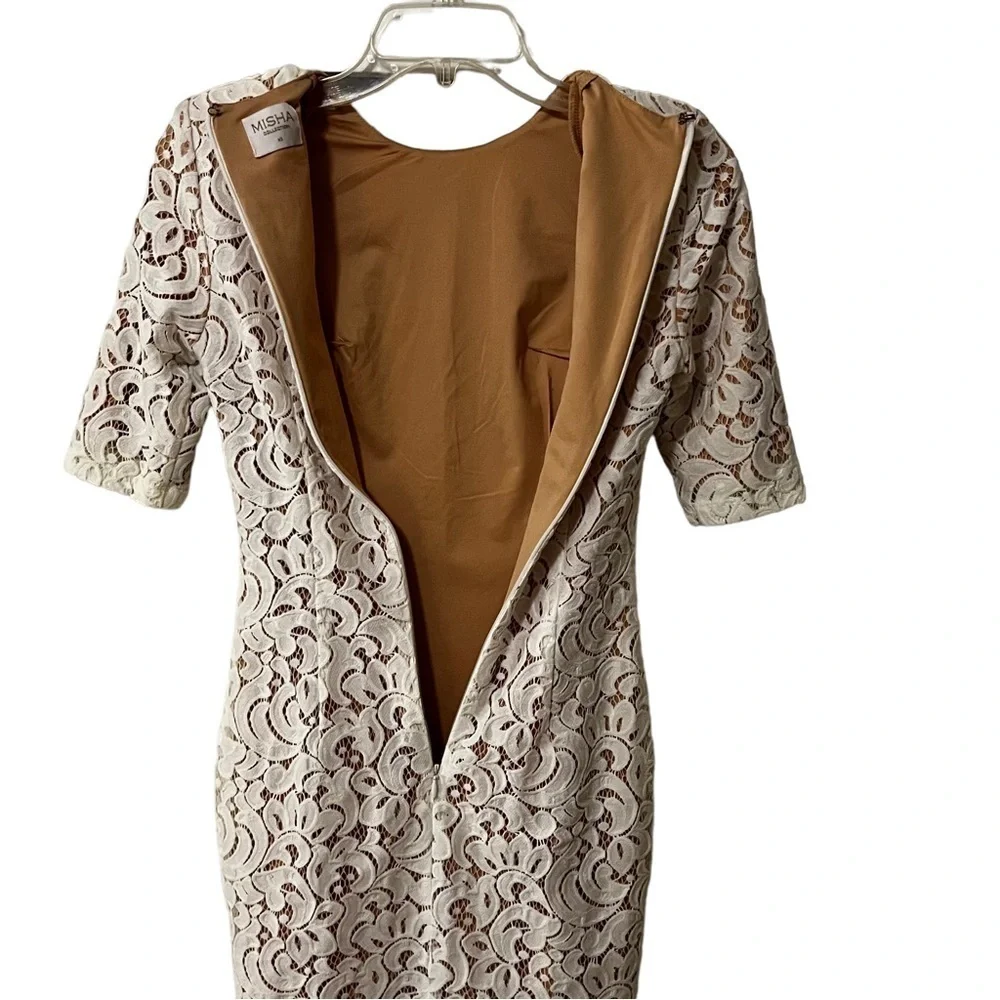 Misha Collection Rosie Lace Midi Dress XS Off white fairy whimsical feminine